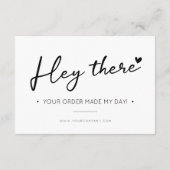 Handgeschriebenes Skript Kleines Unternehmen dank Dankeskarte (Rückseite)