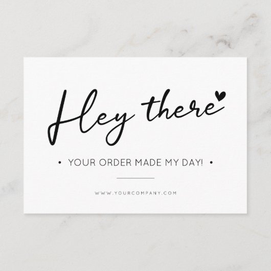 Handgeschriebenes Skript Kleines Unternehmen dank Dankeskarte (Rückseite)