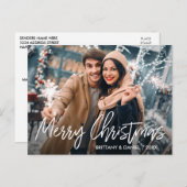 Handgeschriebenes Skript Merry Christmas Foto Postkarte (Vorne/Hinten)