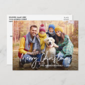 Handgeschriebenes Skript Merry Christmas Foto Postkarte (Vorne/Hinten)