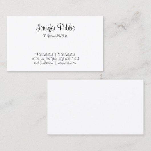 Handgeschriebenes Skript Minimalistisch modern Visitenkarte (Vorne/Hinten)