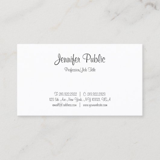 Handgeschriebenes Skript Minimalistisch modern Visitenkarte (Vorderseite)