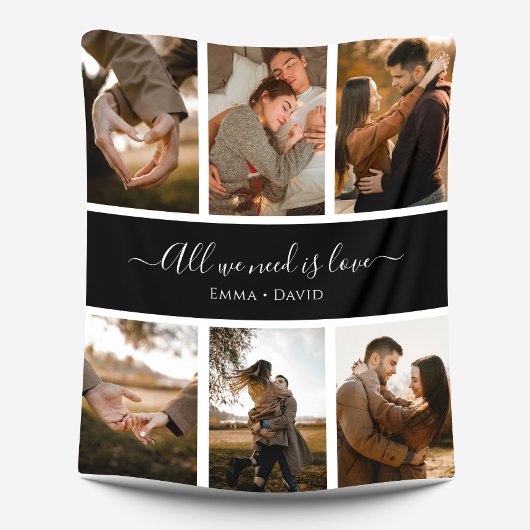 Handgeschriebenes Skript mit den Namen 6-Foto Fleecedecke