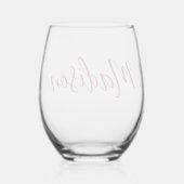 Handgeschriebenes Skript mit feinem roten Namen Weinglas Ohne Stiel (Rückseite)