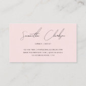 Handgeschriebenes Skript mit Minimalistischem Blus Visitenkarte (Rückseite)