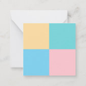 Handgeschriebenes Skript Modern Pink Yellow Green Mitteilungskarte (Rückseite)