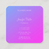 Handgeschriebenes Skript Modern Template Elite Des Quadratische Visitenkarte (Rückseite)