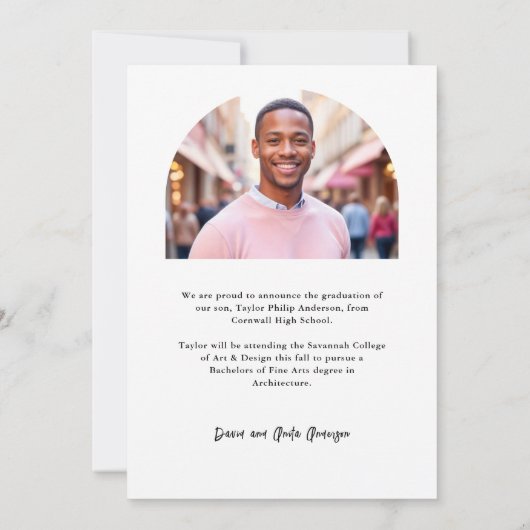 Handgeschriebenes Skript Moderner Abschluss mit 2  Ankündigung (Rückseite)