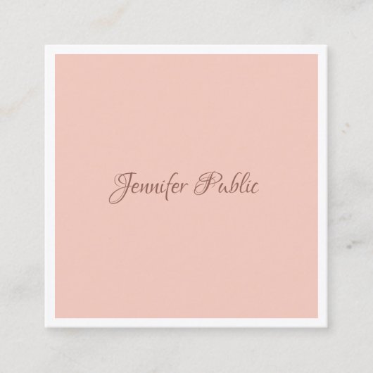 Handgeschriebenes Skript Modernes einfaches Templa Quadratische Visitenkarte (Vorderseite)