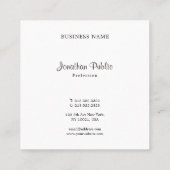 Handgeschriebenes Skript Modernes, elegantes Schwa Quadratische Visitenkarte (Rückseite)