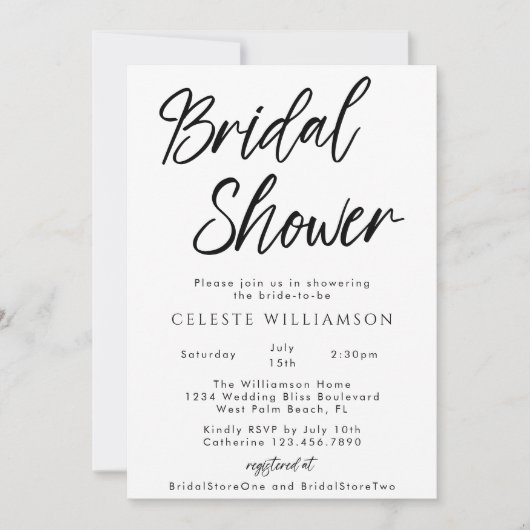 Handgeschriebenes Skript Modernes Minimalistisches Einladung (Vorderseite)