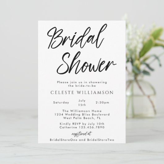 Handgeschriebenes Skript Modernes Minimalistisches Einladung (Stehend Vorderseite)