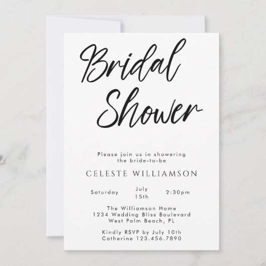 Handgeschriebenes Skript Modernes Minimalistisches Einladung (Vorderseite)