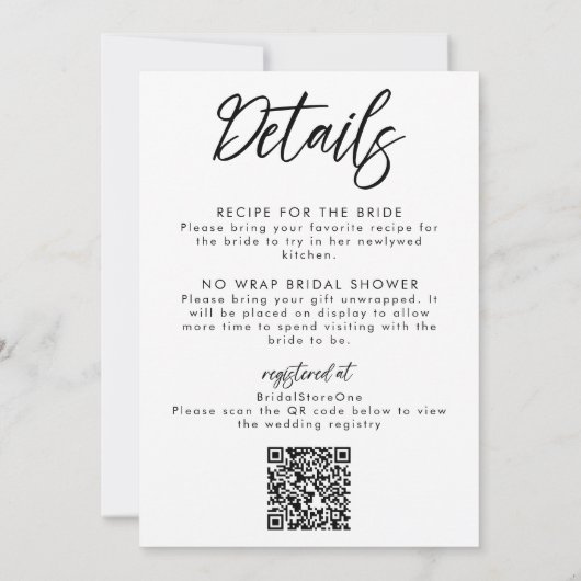 Handgeschriebenes Skript Modernes Minimalistisches Einladung (Rückseite)