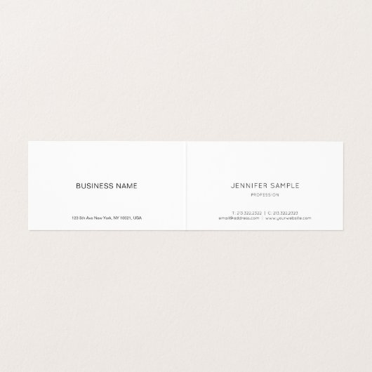 Handgeschriebenes Skript Modernes Minimalistisches Visitenkarten (Innenseite Aufgefaltet)