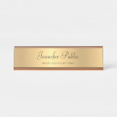 Handgeschriebenes Skript-modische moderne Schreibtischnamensplakette (Vorderseite )