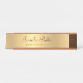 Handgeschriebenes Skript-modische moderne Schreibtischnamensplakette (Vorderseite )