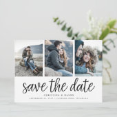 Handgeschriebenes Skript Multi-Foto Save the Date (Stehend Vorderseite)