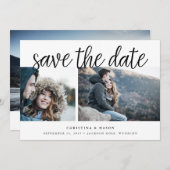 Handgeschriebenes Skript Multi-Foto Save the Date (Vorne/Hinten)