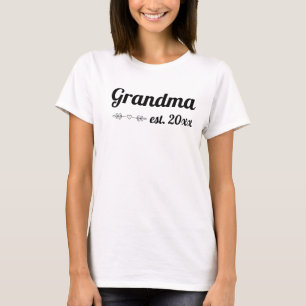 Handgeschriebenes Skript Oma etabliert Jahr T-Shirt