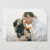 Handgeschriebenes Skript-Overlay-Foto Save the Dat Magneteinladung (Vorderseite)