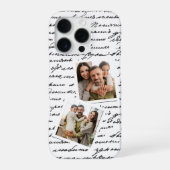 Handgeschriebenes Skript Personalisiertes 2-Foto-L iPhone Hülle (Rückseite)