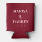 Handgeschriebenes Skript Pink Custom Wedding Dosenkühler (Vorderseite)