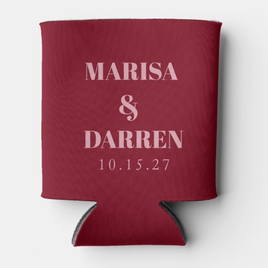 Handgeschriebenes Skript Pink Custom Wedding Dosenkühler (Vorderseite)