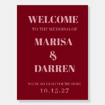 Handgeschriebenes Skript Pink & Red Custom Wedding