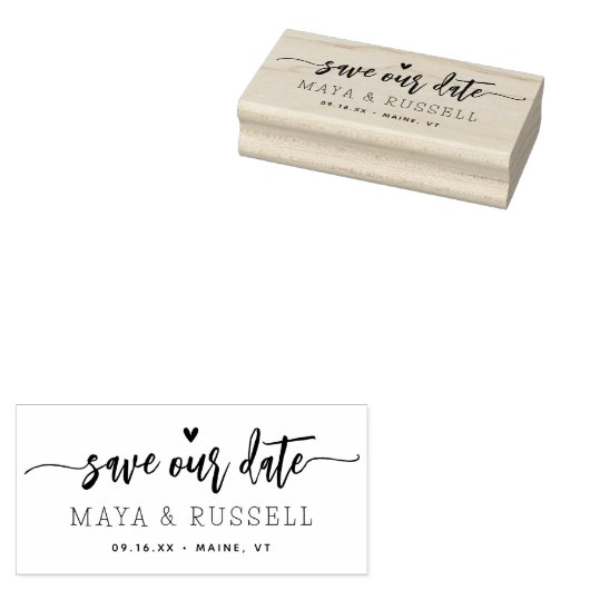 Handgeschriebenes Skript Rette unser Datum Gummistempel (Stempel)