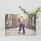 Handgeschriebenes Skript Rette unsere Datumsanzeig Einladung (Stehend Vorderseite)