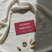 Handgeschriebenes Skript Rosa und Rote Hochzeit Platzkarte