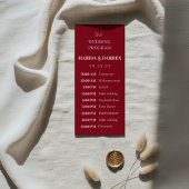 Handgeschriebenes Skript Rosa und Rote Hochzeit Programm