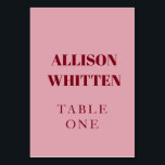 Handgeschriebenes Skript Rosa und Rote Hochzeit Tischnummer<br><div class="desc">Führen Sie Ihre Gäste stilvoll mit diesen handgeschriebenen Script-Tischnummern Rosa und Rot Custom Wedding. Diese eleganten Tischkarten sind mit romantischer Kalligrafie in sanftem Rosa und fett rotem Rot gestaltet und eignen sich hervorragend als Touch für Ihr Empfang-Dekor. Personalisieren Sie mit Ihren Namen, Initialen oder Hochzeitsdatum für einen koordinierten Look, der...</div>