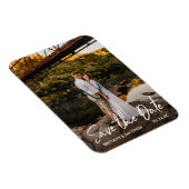 Handgeschriebenes Skript Save the Date Couple Foto Magnet (Rechte Seite)