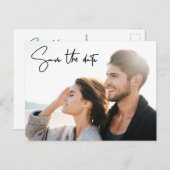 Handgeschriebenes Skript Save the Date Modernes Fo Postkarte (Vorne/Hinten)