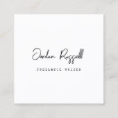 Handgeschriebenes Skript Schwarz und Weiß Platz Quadratische Visitenkarte (Vorderseite)