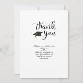 Handgeschriebenes Skript, Schwarz/Weiß-Abschluss-F Dankeskarte (Rückseite)