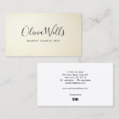 Handgeschriebenes Skript Sozial blass Gelb Gradien Visitenkarte (Vorne/Hinten)