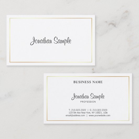 Handgeschriebenes Skript Trendy Design Elegant Sch Visitenkarte (Vorne/Hinten)