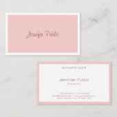 Handgeschriebenes Skript Trendy Modern Blush Pink  Visitenkarte (Vorne/Hinten)