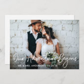 Handgeschriebenes Skript Unser Abenteuer beginnt H Dankeskarte (Vorne/Hinten)