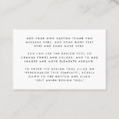 Handgeschriebenes Skript weiß Mini danke Karte (Rückseite)