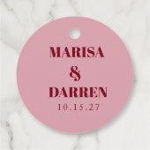 Handgeschriebenes Skript Whimsical Pink Custom Wed Geschenkanhänger (Rückseite)