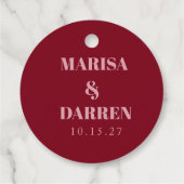 Handgeschriebenes Skript Whimsical Pink Custom Wed Geschenkanhänger (Rückseite)