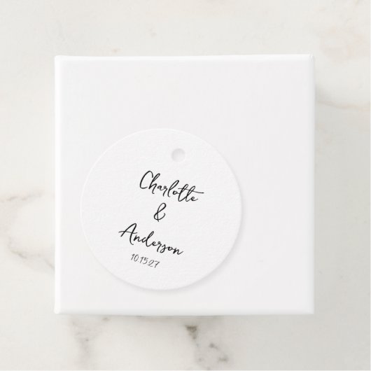 Handgeschriebenes Skript Whimsical White Custom We Geschenkanhänger (Beispiel)