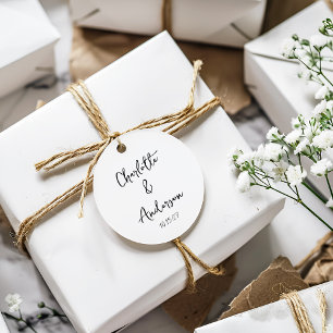 Handgeschriebenes Skript Whimsical White Custom We Geschenkanhänger