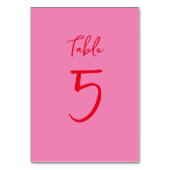 Handgeschriebenes Skript Whimsy Rosa Custom Weddin Tischnummer (Vorderseite)