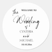 Handgeschriebenes Skript 'Willkommen bei unserer H Runder Aufkleber (Vorderseite)