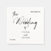 Handgeschriebenes Skript 'Willkommen bei unserer H Serviette (Vorderseite)